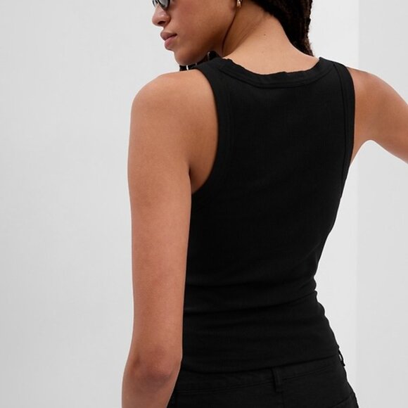 Gap Rib Halter Top in Black - Size L - Picture 8 of 8